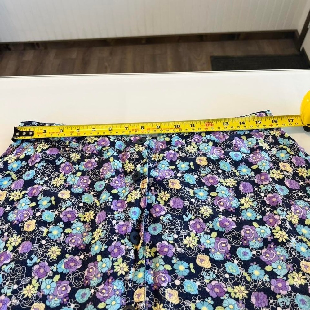 VTG blue floral skirt‎ womens size 12 - Picture 7 of 8